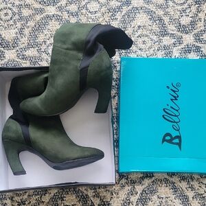 Bellini Women's Olive and Black Heeled Boots Size 10